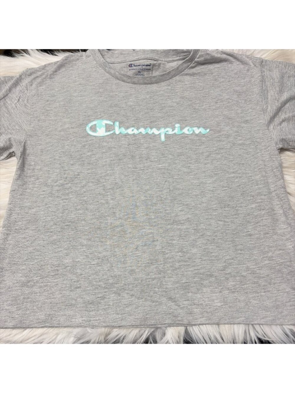 Champion Authentic Athletic wear Girls Gray XL Tee Cropped
